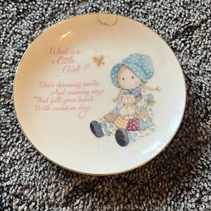Decorative Plate with Little Girl Illustration